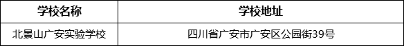 廣安市北京景山學校四川廣安實驗學校地址在哪里？