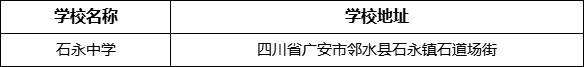 廣安市石永中學學校地址在哪里？