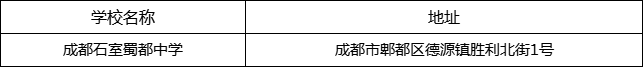 成都市成都石室蜀都中學地址在哪里？