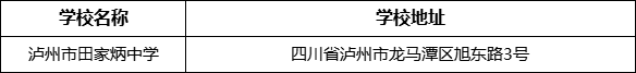 瀘州市田家炳中學(xué)學(xué)校地址在哪里？