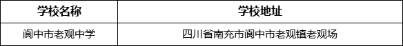 南充市閬中市老觀中學(xué)地址在哪里？