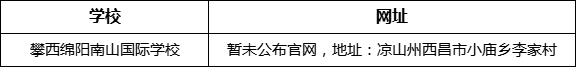 涼山州攀西綿陽南山國際學(xué)校網(wǎng)址是什么？