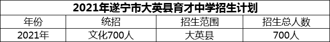 2024年遂寧市大英縣育才中學招生計劃是多少？