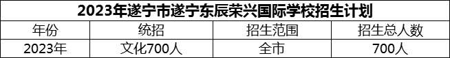 2024年遂寧市遂寧東辰榮興國際學校招生計劃是多少？