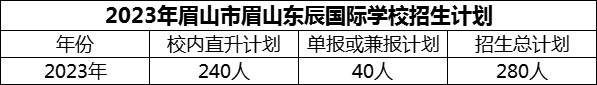 2024年眉山市眉山東辰國(guó)際學(xué)校招生計(jì)劃是多少？
