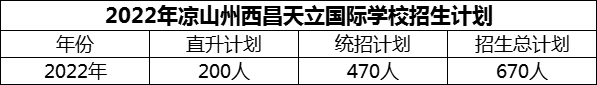 2024年涼山州西昌天立國(guó)際學(xué)校招生計(jì)劃是多少？