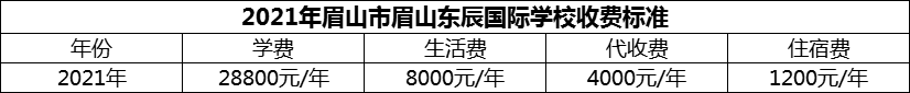 2024年眉山市眉山東辰國際學(xué)校學(xué)費多少錢？