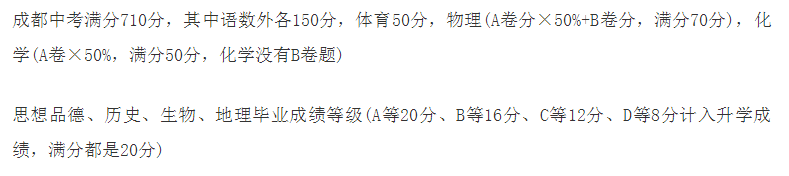 2020年成都中考總分多少？中考滿分是多少？