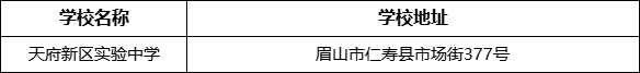 眉山市天府新區(qū)實(shí)驗(yàn)中學(xué)學(xué)校地址在哪里？
